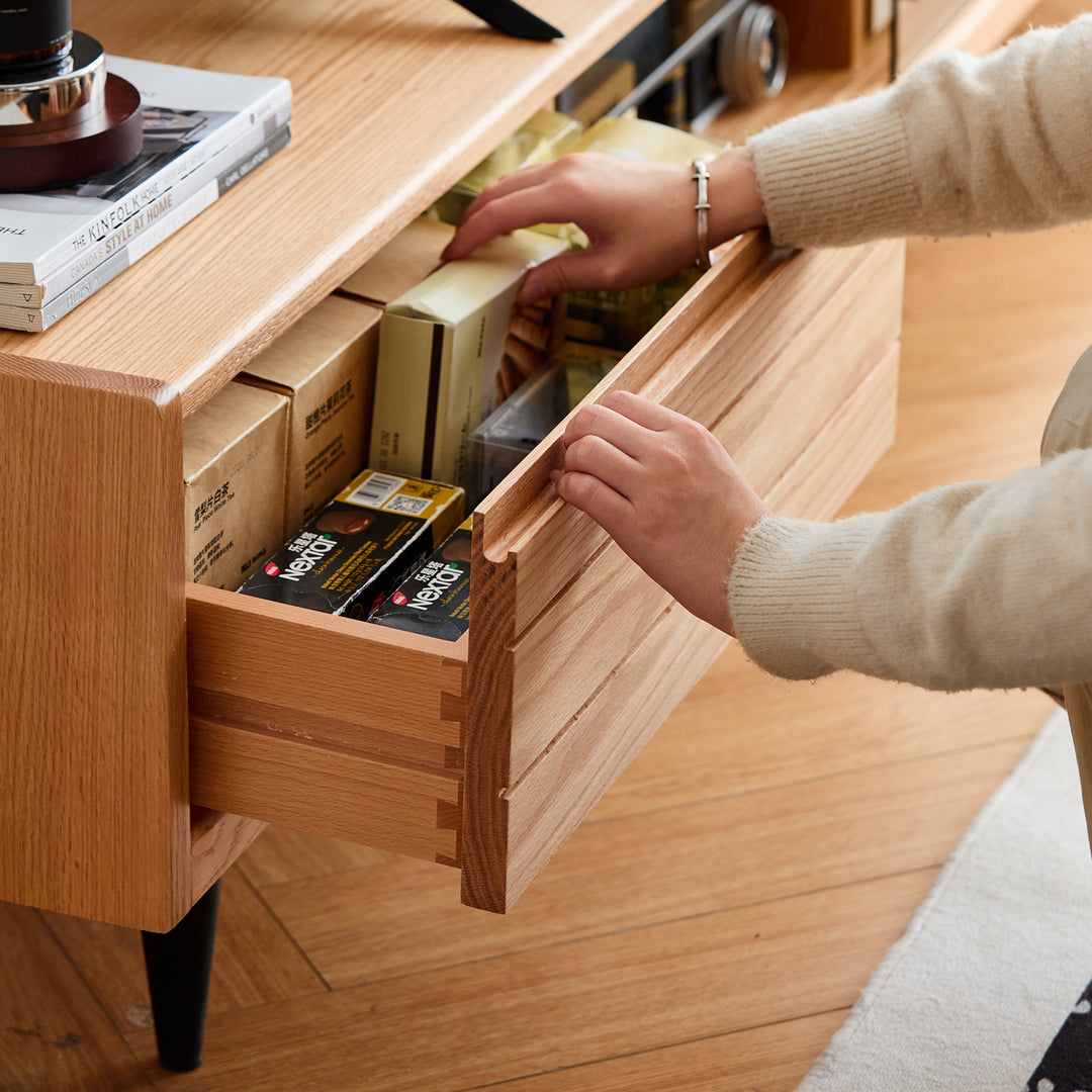 Scandinavian oak wood tv console lyne environmental situation.