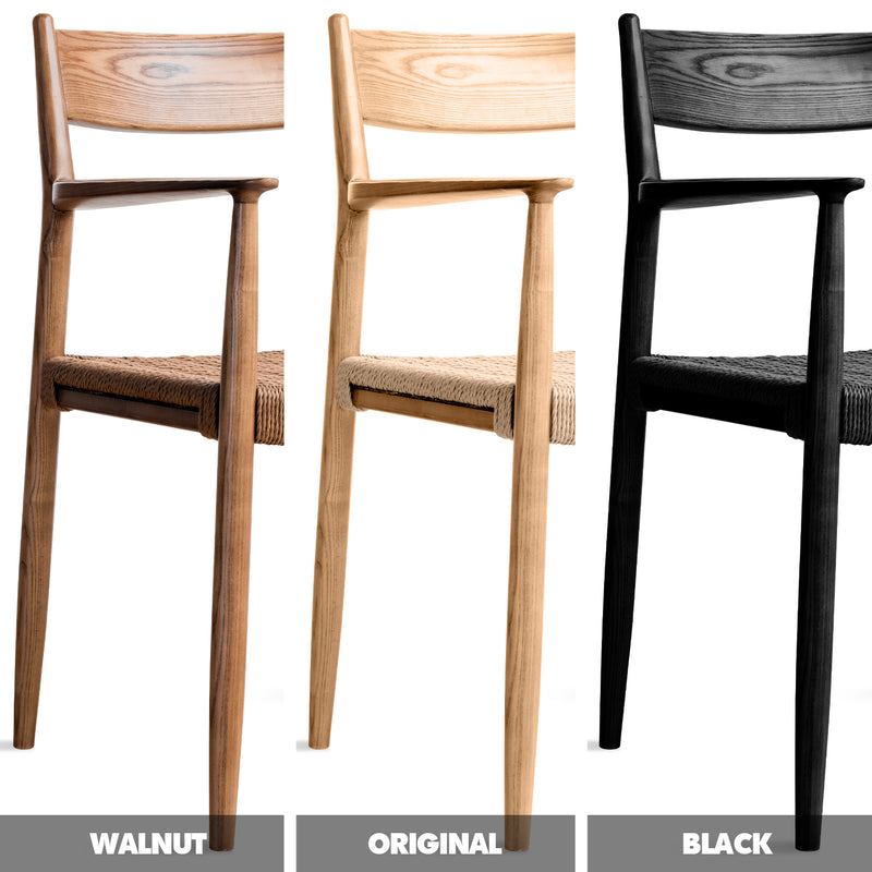 Japandi Wood Woven Rope Dining Chair AIKIN Color Swatches