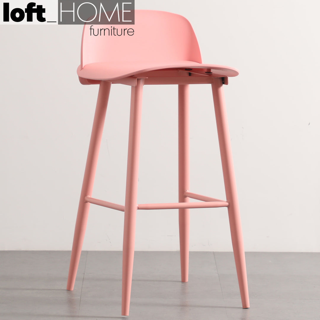(Fast Delivery) Scandinavian Plastic Bar Chair NORMANN PP PINK Color Swatch