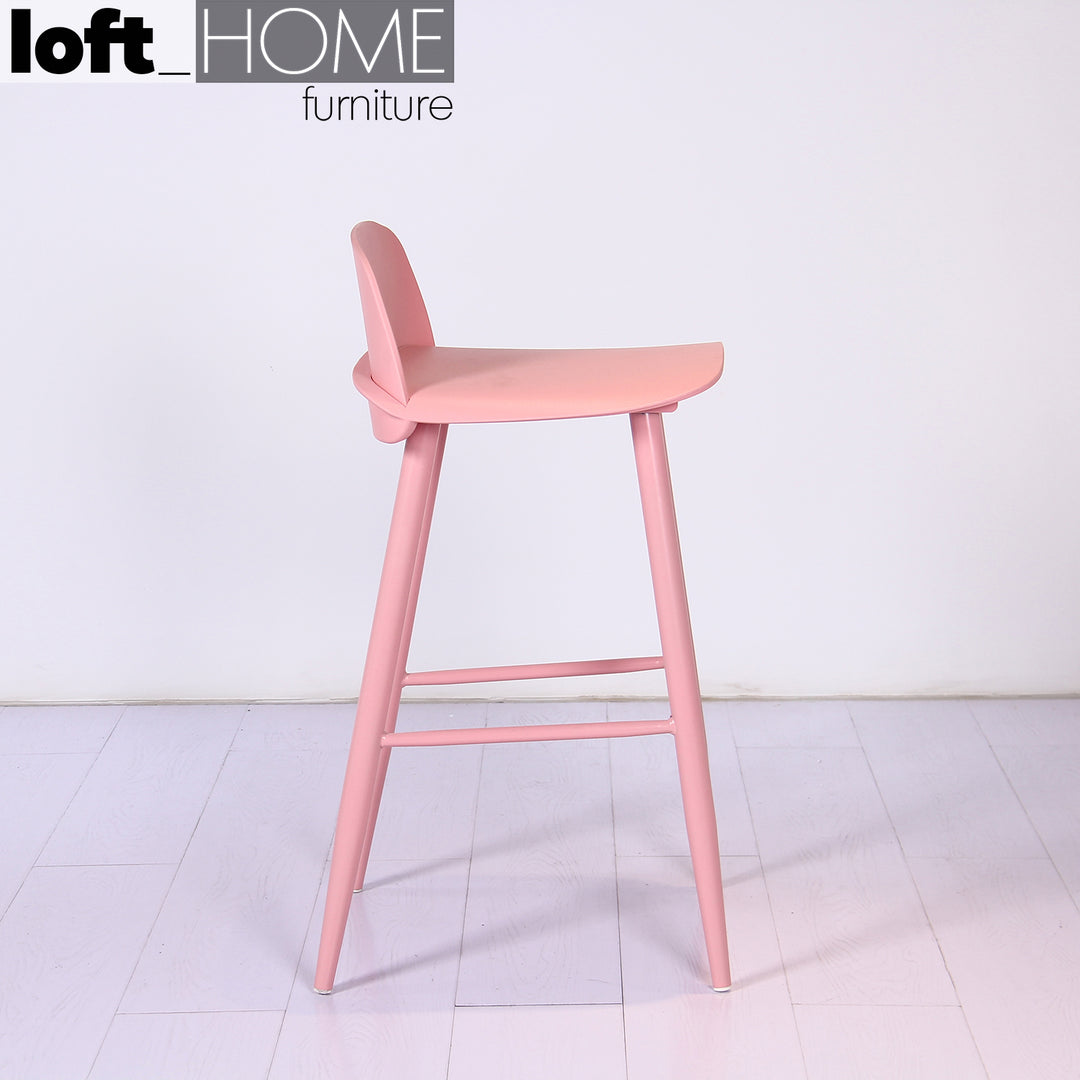 (Fast Delivery) Scandinavian Plastic Bar Chair NORMANN PP PINK Detail