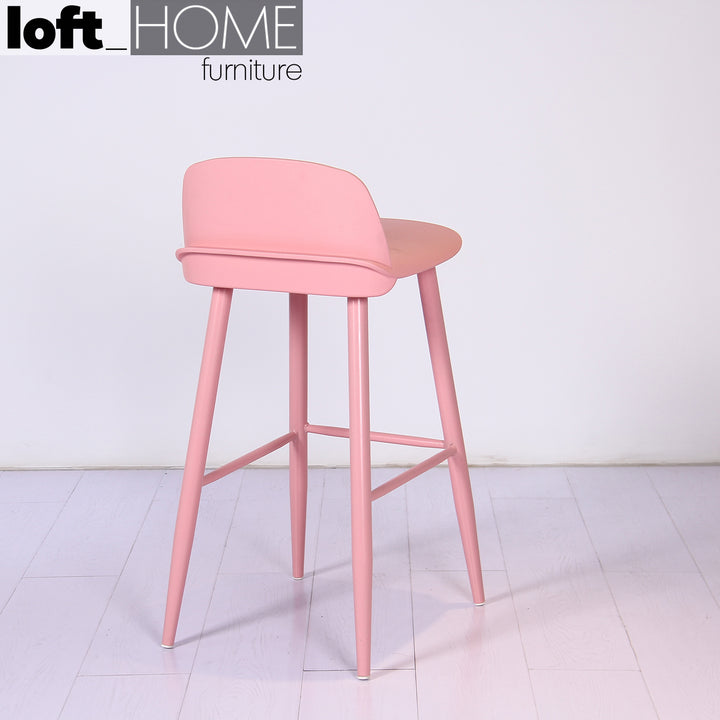 (Fast Delivery) Scandinavian Plastic Bar Chair NORMANN PP PINK Close-up