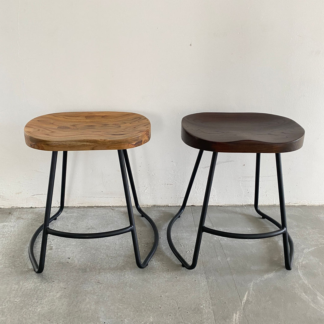 Industrial Elm Wood Dining Stool SANCTUM COUNTRY