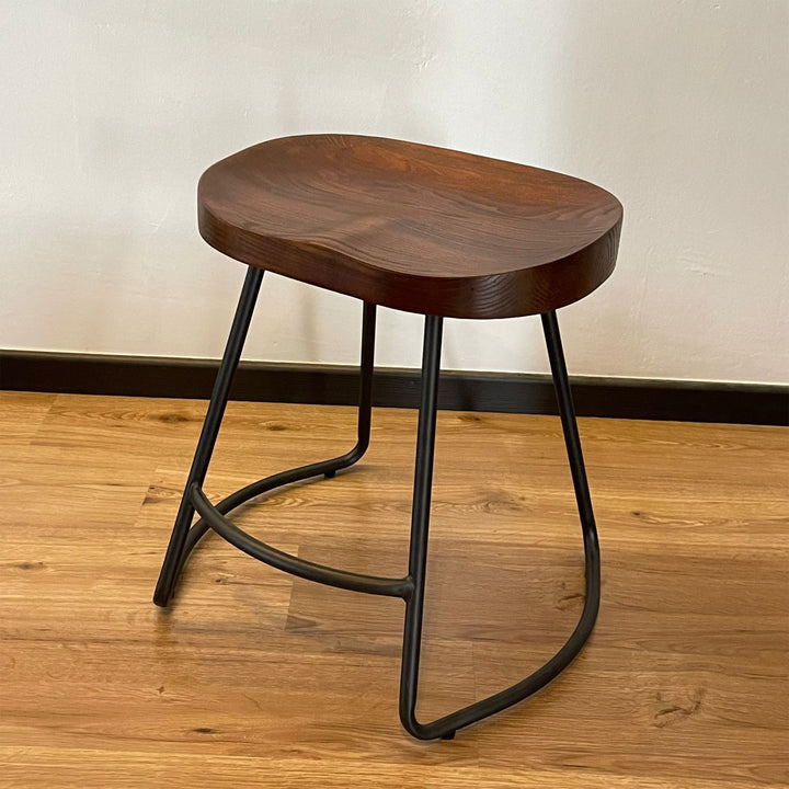 Industrial Elm Wood Dining Stool SANCTUM COUNTRY