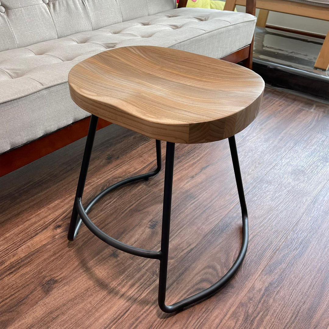 Industrial Elm Wood Dining Stool SANCTUM COUNTRY