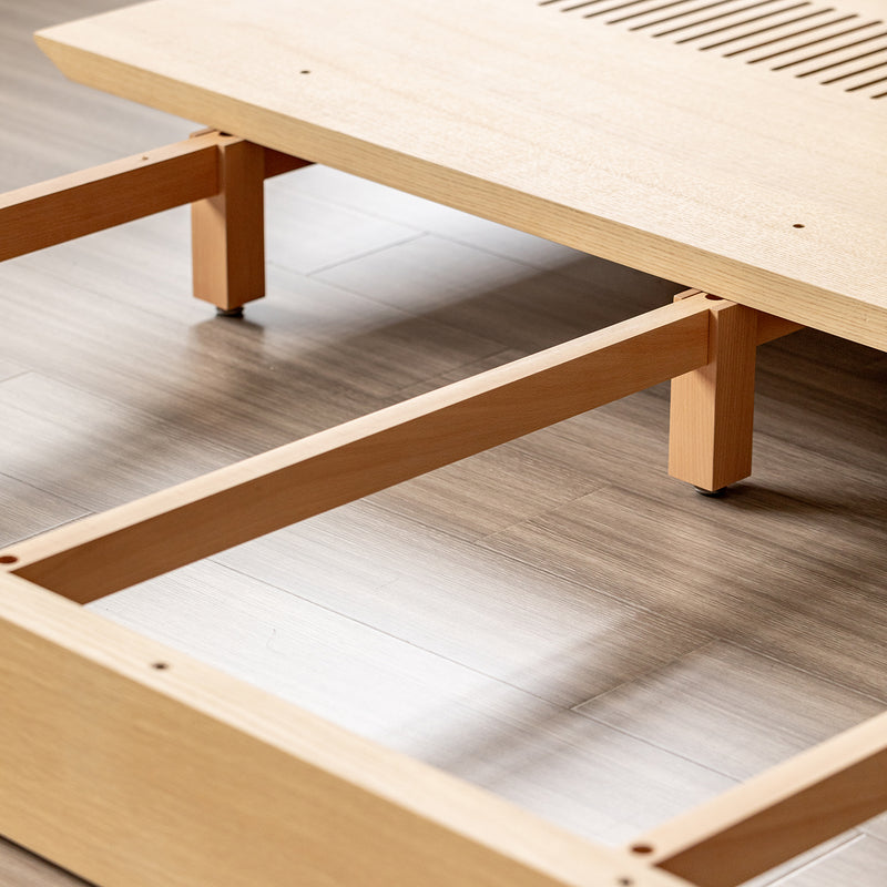 Minimalist Ash Wood Veneer Platform Floating Bed WINTER Color Swatches