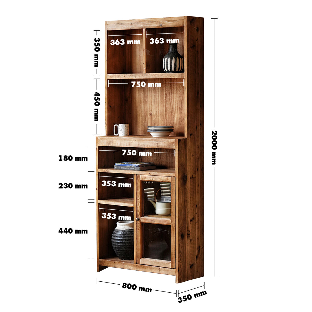 Rustic Elm Wood Cabinet TYRANT ELM Size Chart
