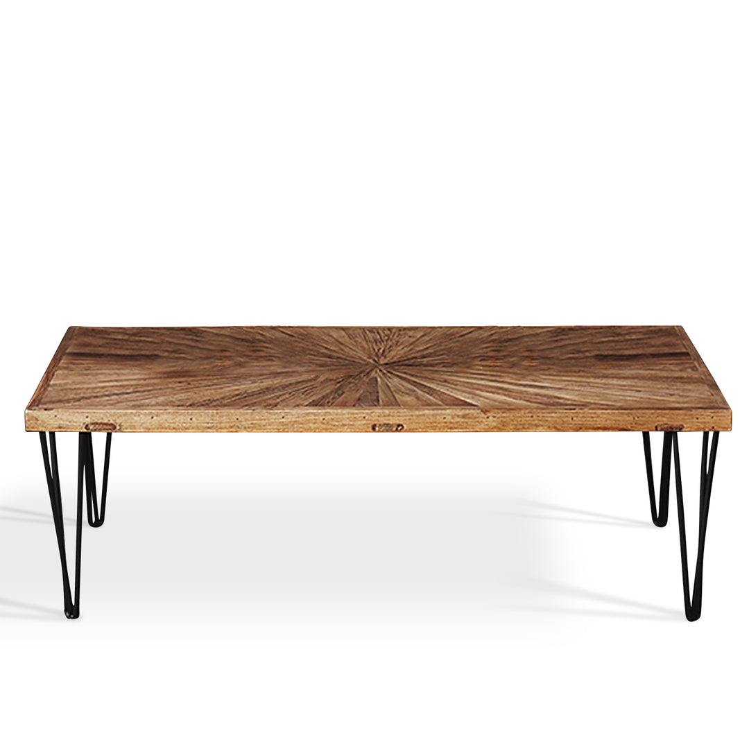 Rustic Elm Wood Rectangle Coffee Table ASCEND ELM White Background