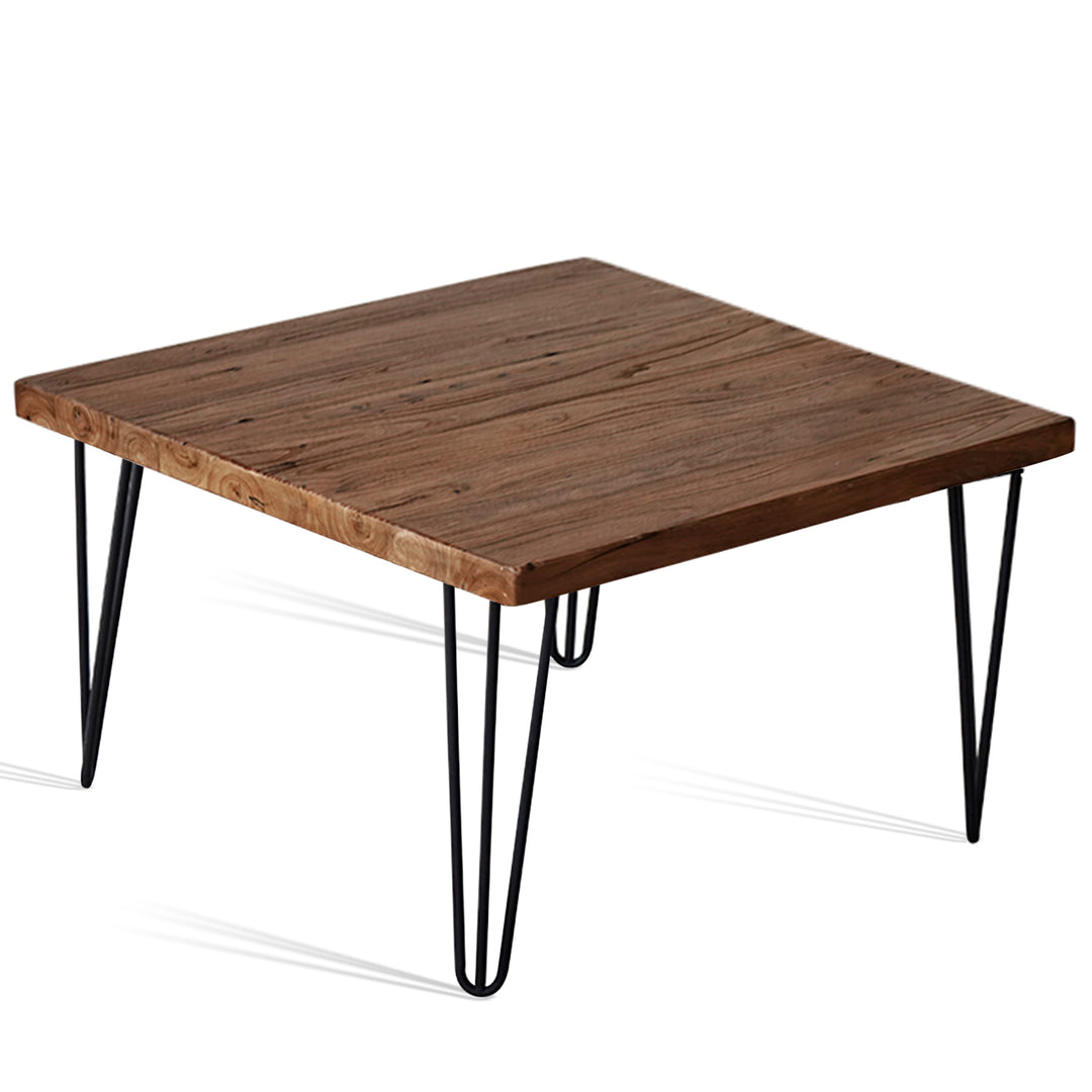 Rustic Elm Wood Square Coffee Table VERTIGO ELM Detail 2
