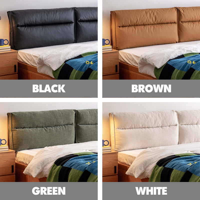 Scandinavian Cherry Wood Cushion Lift-Up Storage Bed With Drawer KANGAROO Color Swatches
