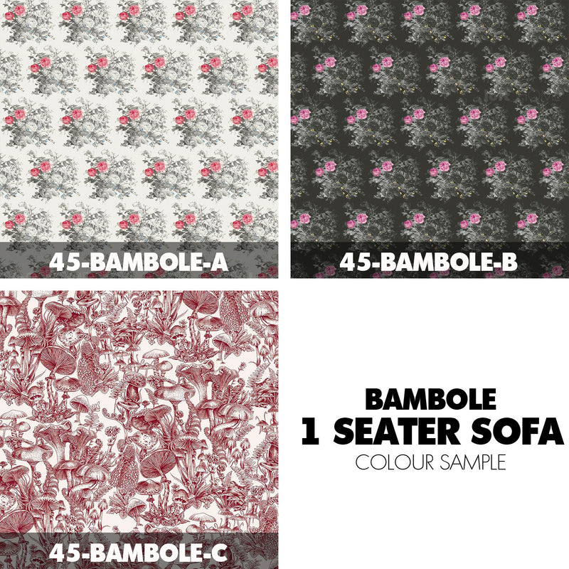 Bauhaus Fabric 1 Seater Sofa BAMBOLE Color Swatches