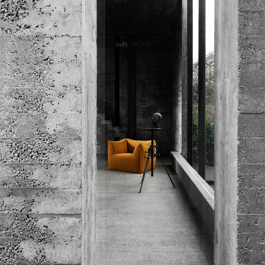 Contemporary fabric 1 seater sofa bronte detail 1.