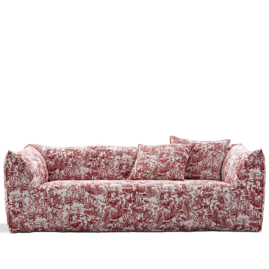 Contemporary fabric 3 seater sofa bambole in white background.