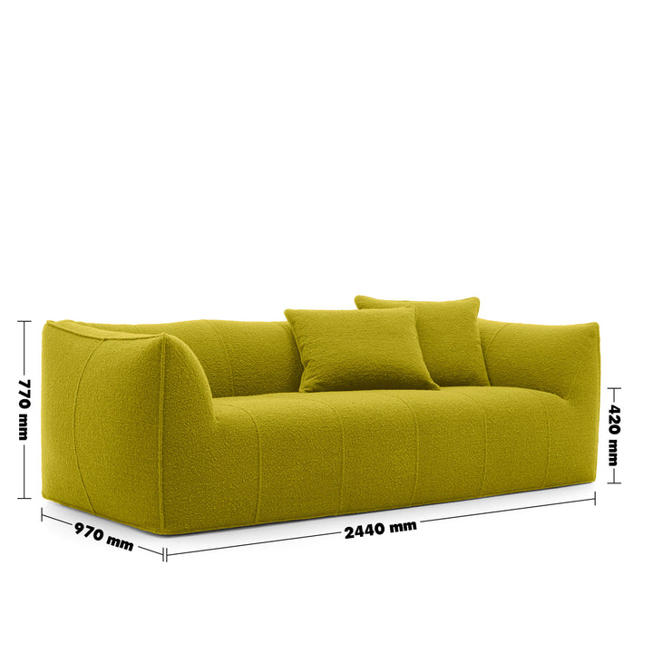 Contemporary fabric 3 seater sofa bronte size charts.