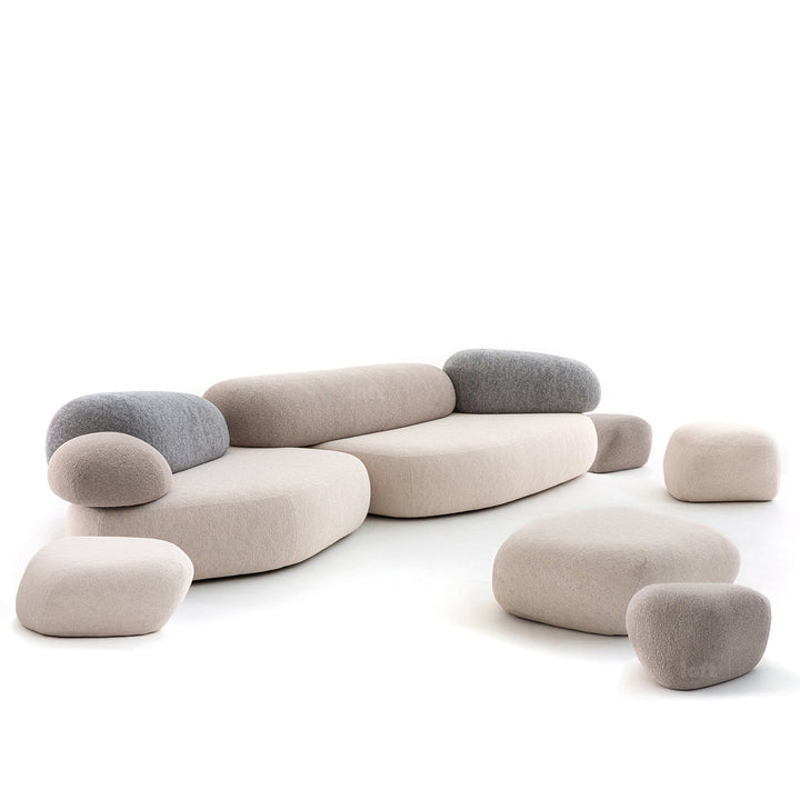 Contemporary fabric 4 seater sofa pebble environmental situation.
