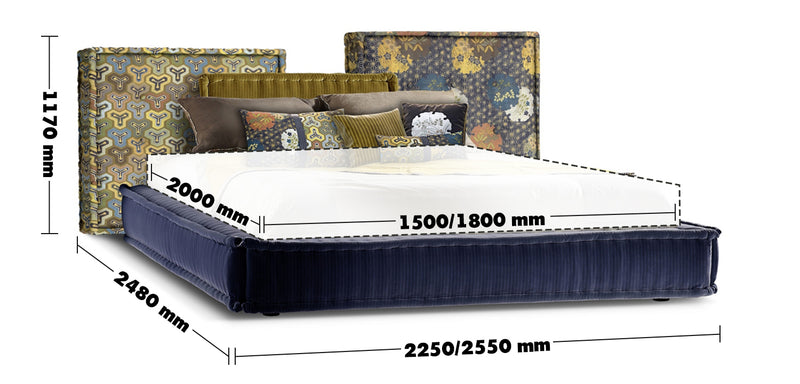 Bauhaus Fabric Bed MAHJONG Size Chart