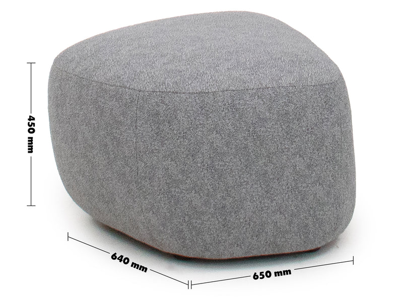 Bauhaus Fabric Ottoman PEBBLE Size Chart
