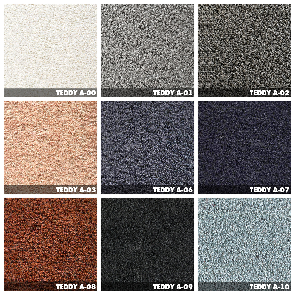 Cream Fabric Ottoman TEDDY Color Swatches