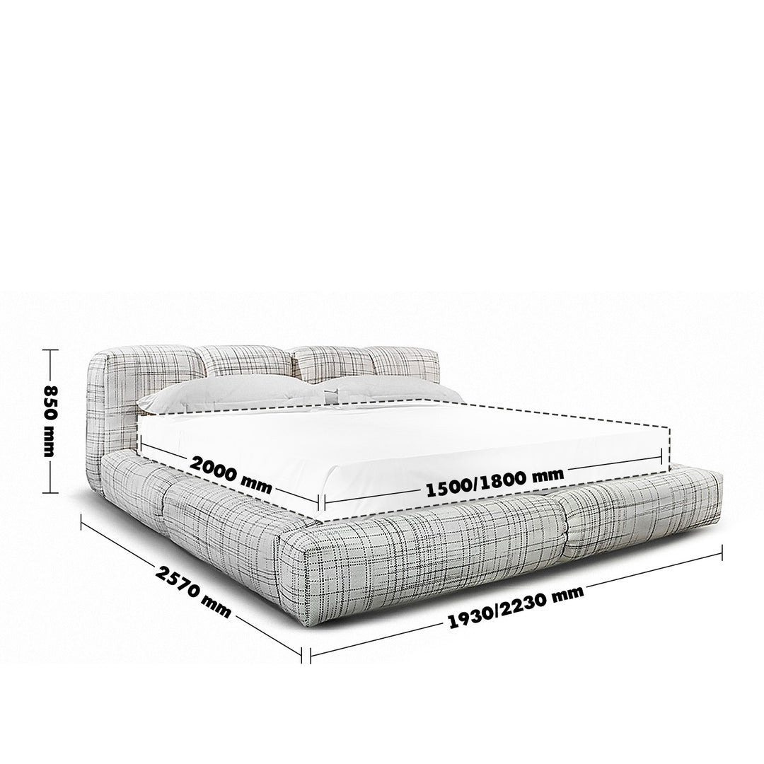 Contemporary mixed weave fabric bed jannik size charts.