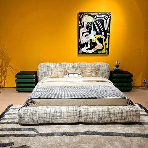 Cream Mixed Weave Fabric Bed JANNIK Good to Know Preview-1