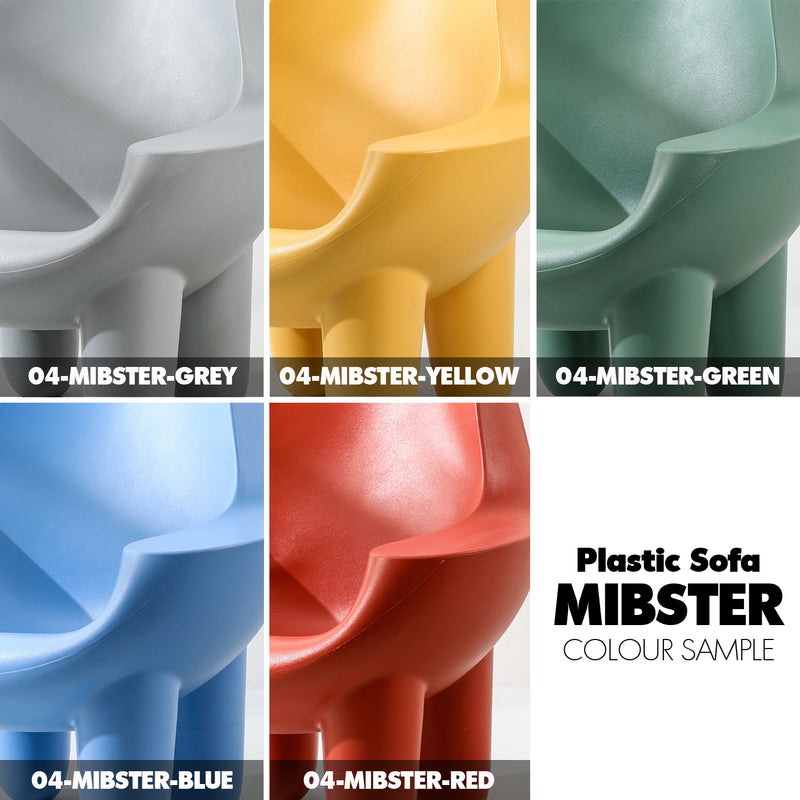Bauhaus plastic 1 seater sofa mibster color swatches.