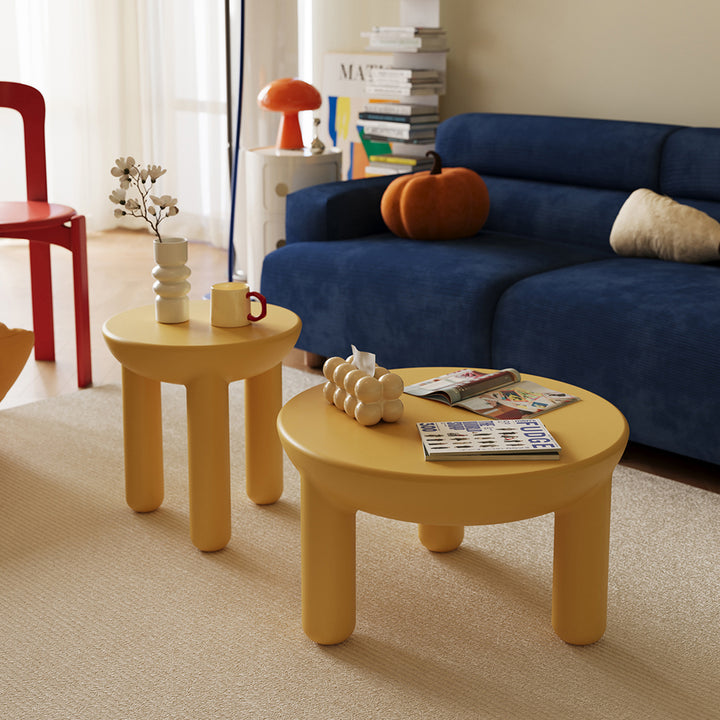 Contemporary plastic coffee table snap layered structure.