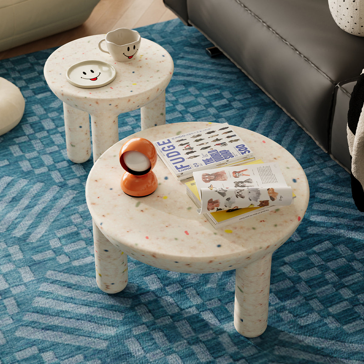 Bauhaus plastic coffee table snap in still life.