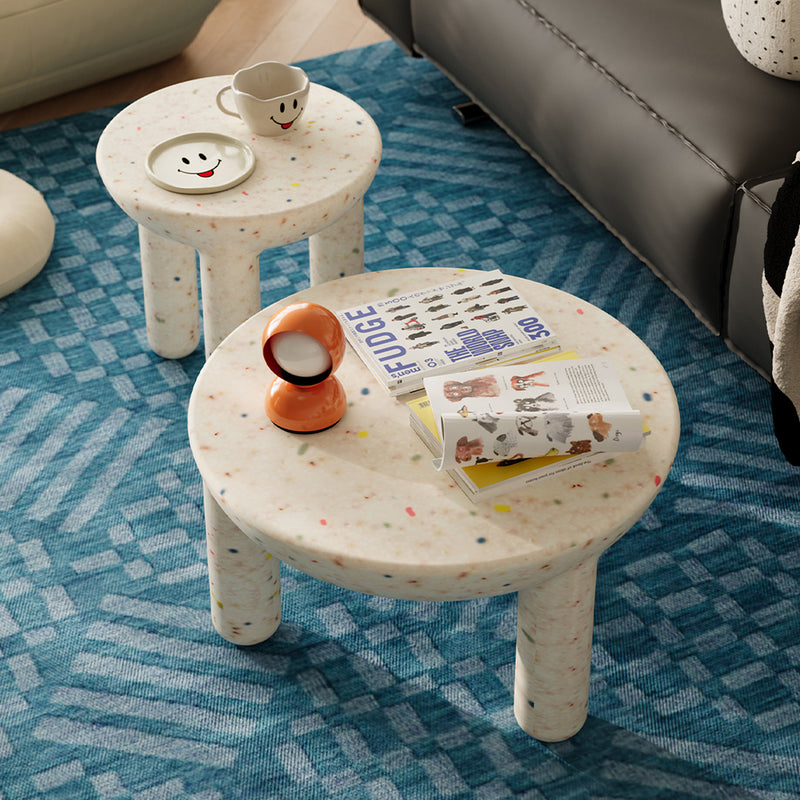 Contemporary plastic coffee table snap in still life.