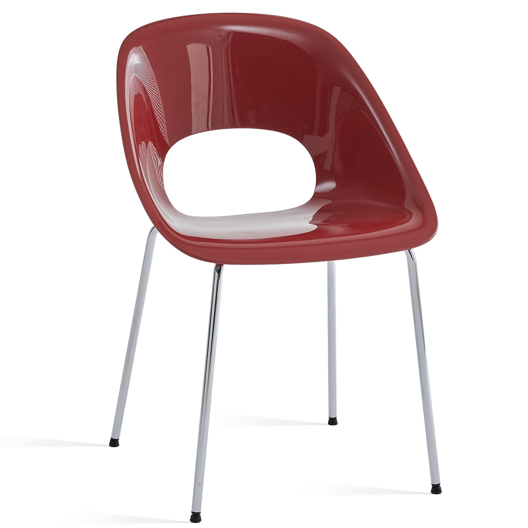 Contemporary plastic dining chair flash in details.