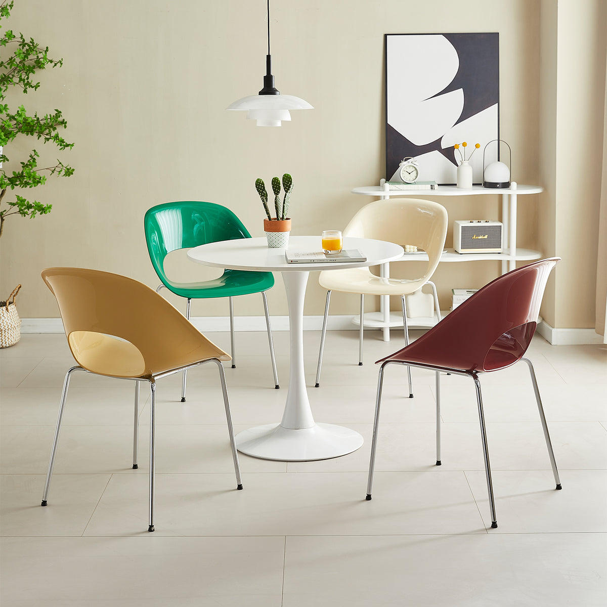 Bauhaus plastic dining chair flash detail 1.