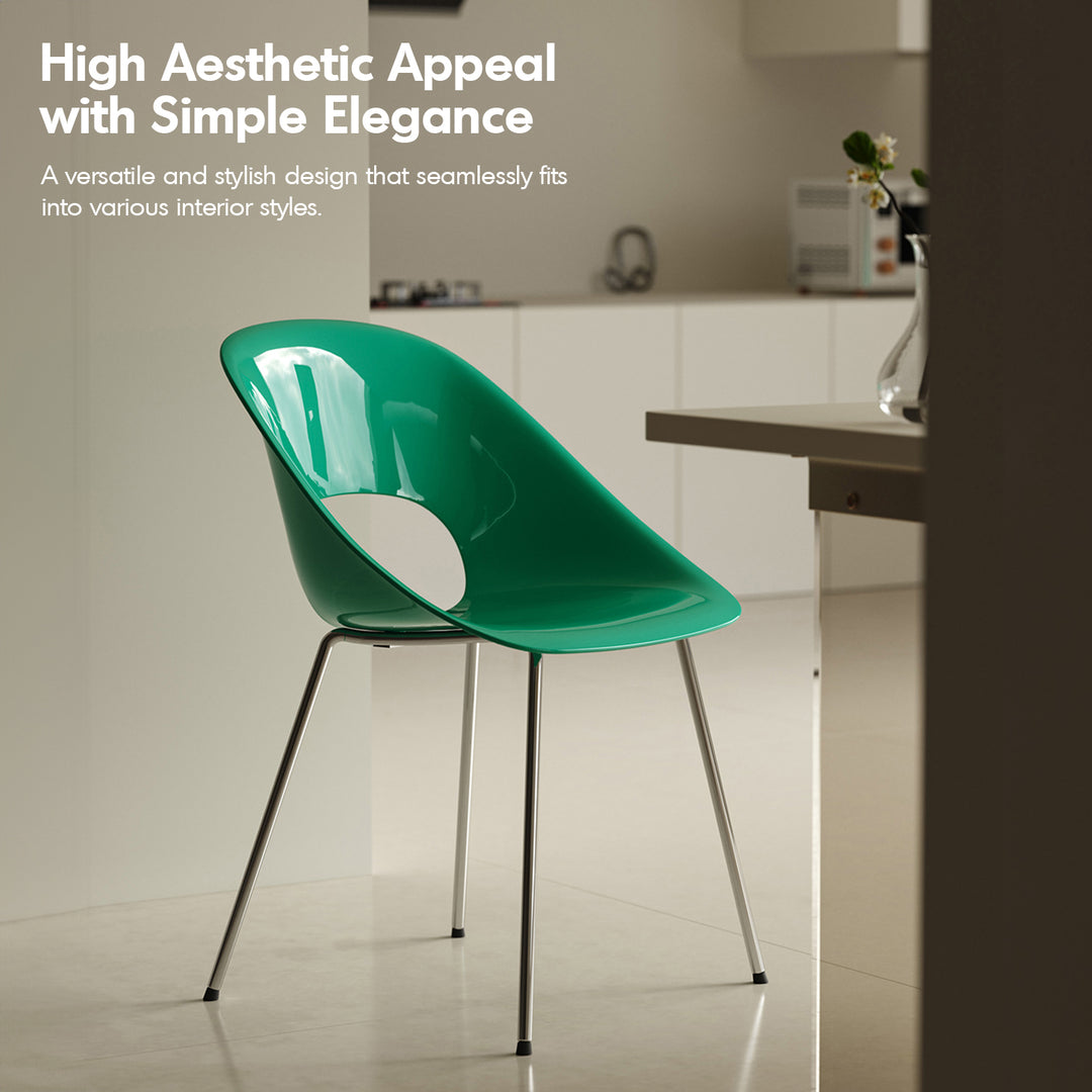 Contemporary plastic dining chair flash layered structure.