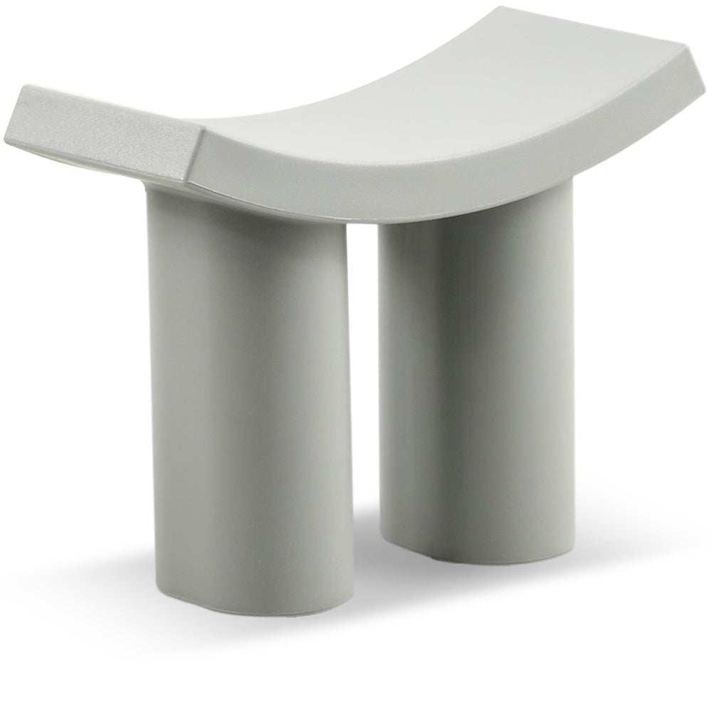 Contemporary plastic dining stool buzz in white background.