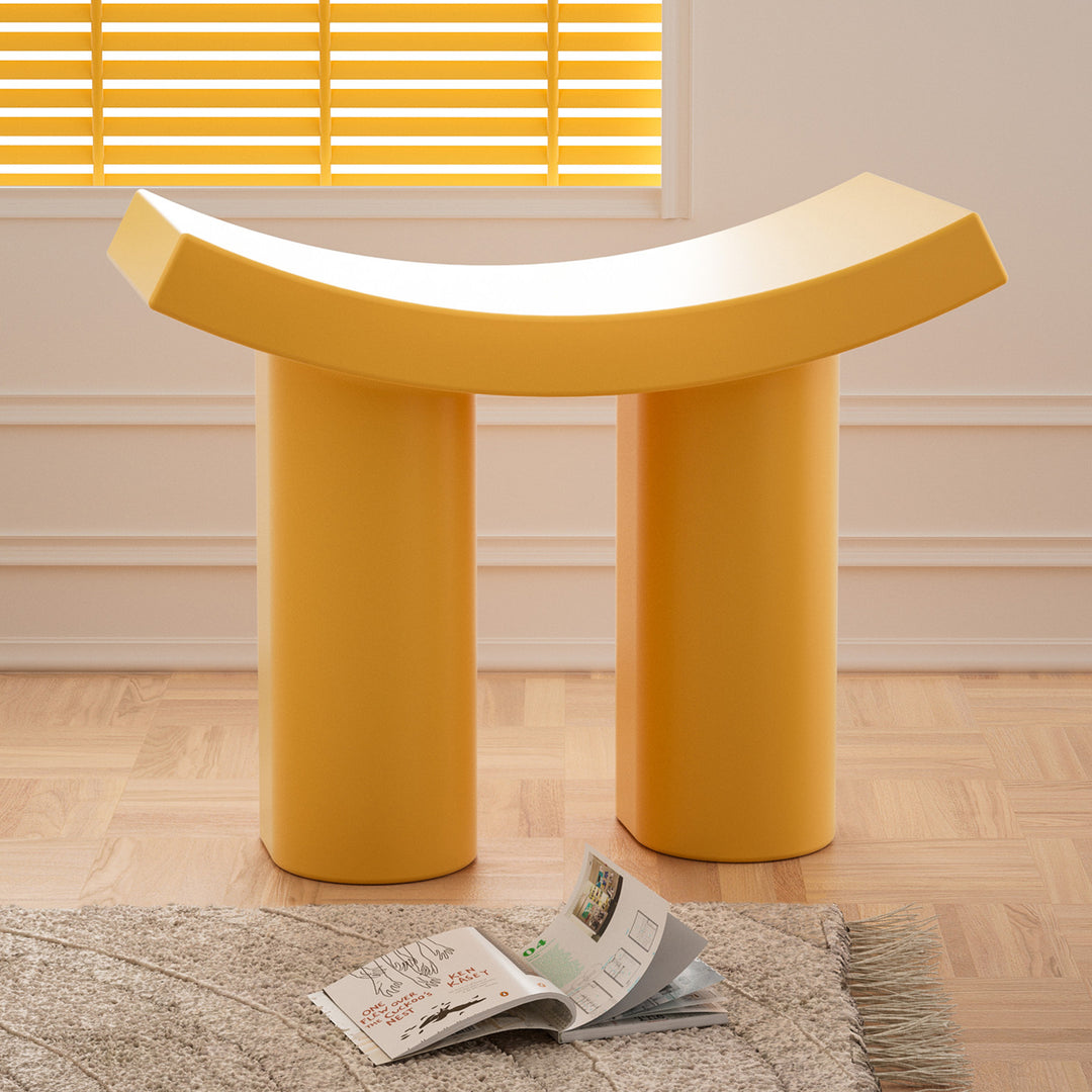 Contemporary plastic dining stool buzz layered structure.