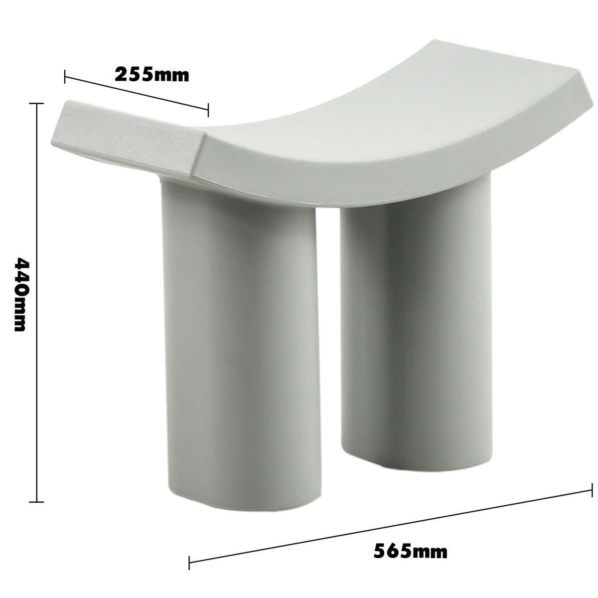 Bauhaus plastic dining stool buzz size charts.