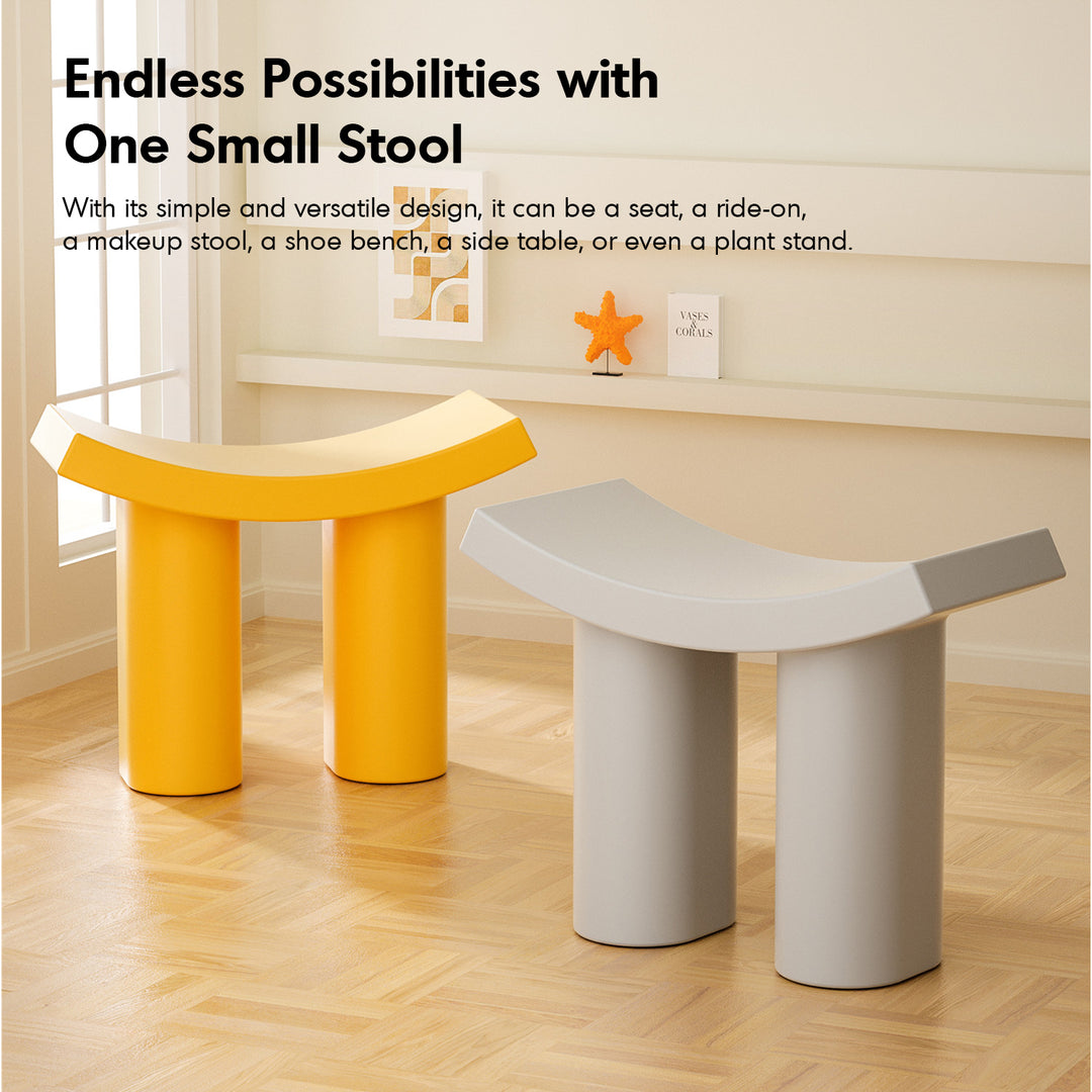 Contemporary plastic dining stool buzz in real life style.