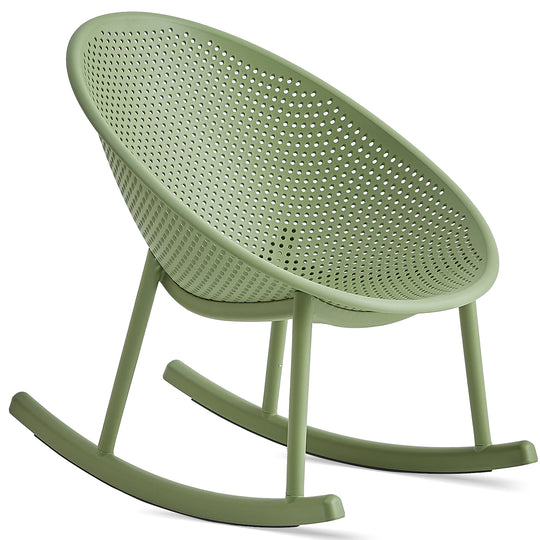 Contemporary plastic rocking chair 1 seater sofa europa in white background.
