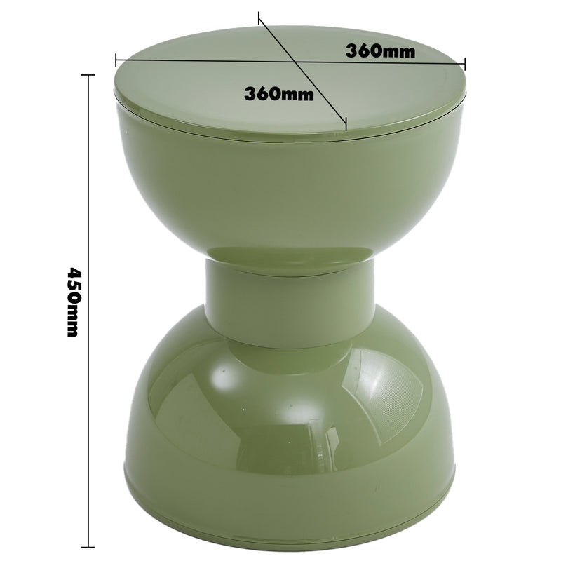 Bauhaus plastic side table roller size charts.