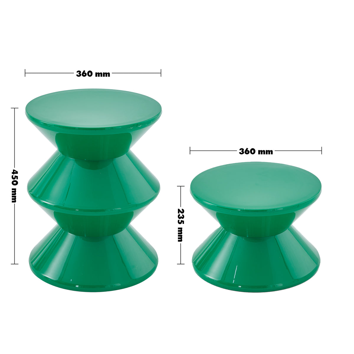 Bauhaus plastic side table zest size charts.