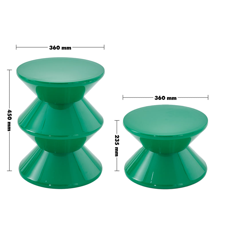 Bauhaus plastic side table zest size charts.