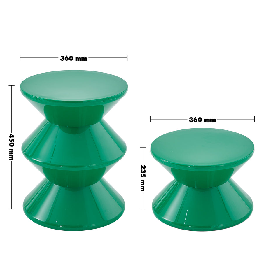 Bauhaus plastic side table zest size charts.