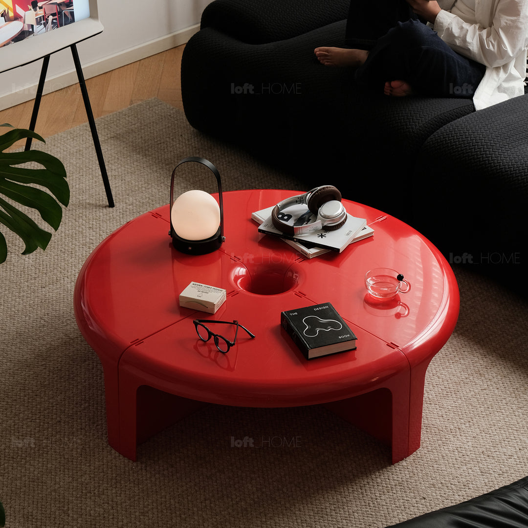 Bauhausabs transformable coffee table bobo in white background.
