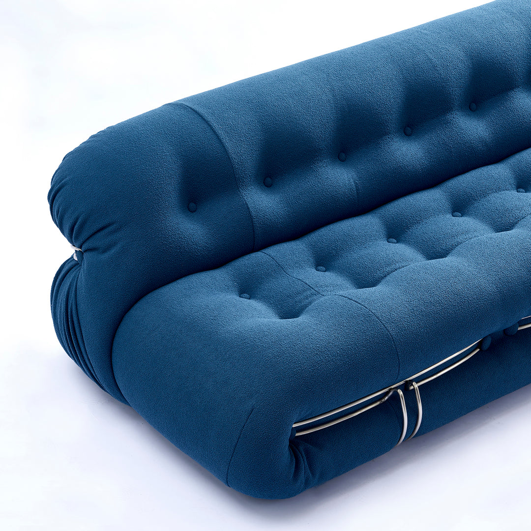 Contemporary boucle fabric 2 seater sofa soriana with context.