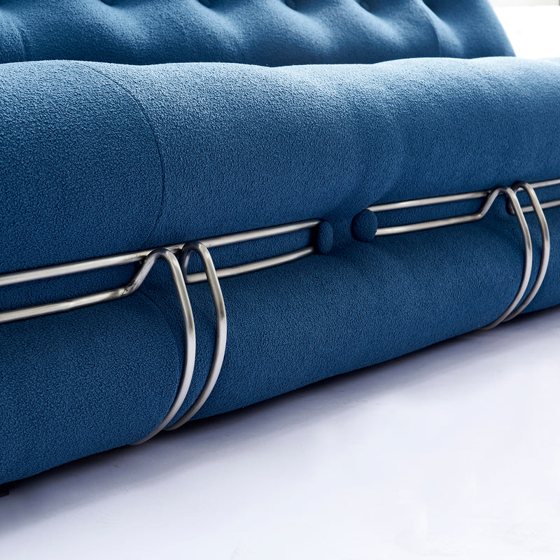 Bauhaus boucle fabric 3 seater sofa soriana in panoramic view.