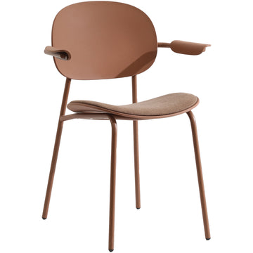 Contemporary fabric plastic dining chair loop in white background.