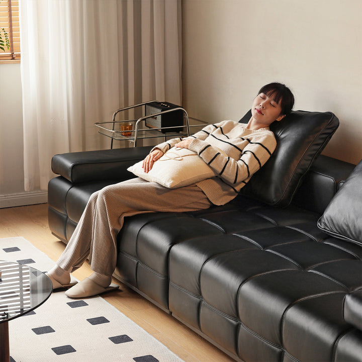 Contemporary genuine leather sectional 4 seater sofa nexus situational feels.