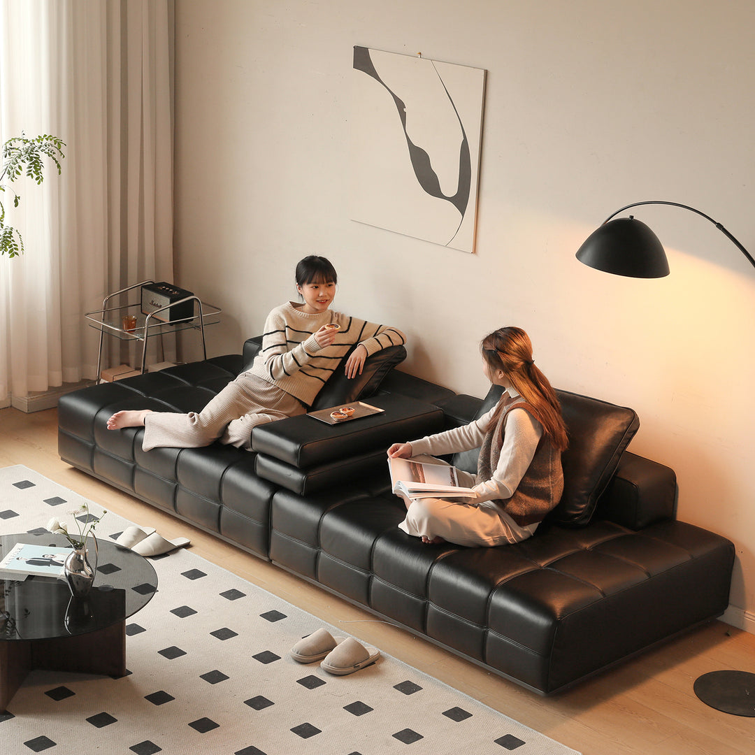 Contemporary genuine leather sectional 4 seater sofa nexus detail 1.