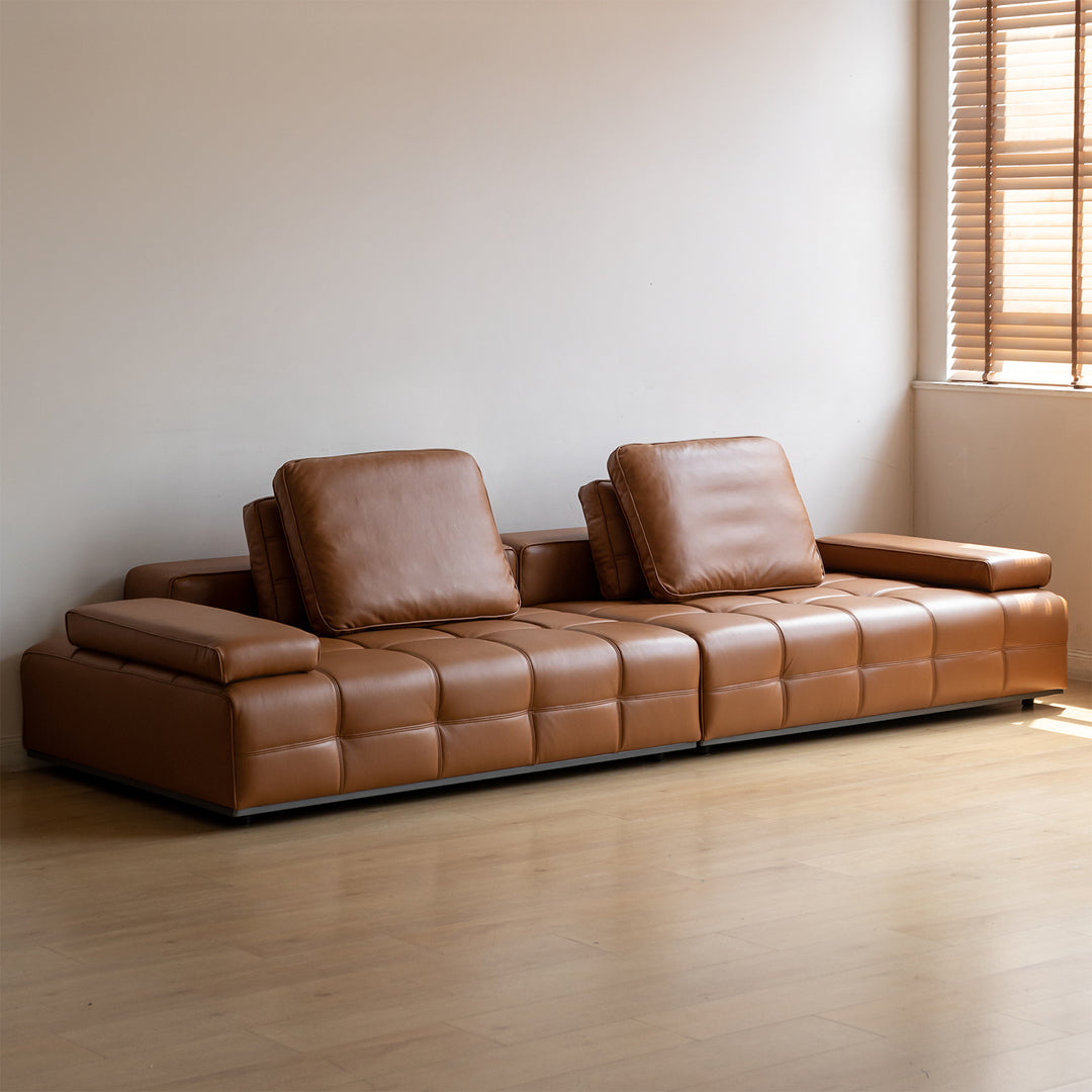 Contemporary genuine leather sectional 4 seater sofa nexus detail 5.