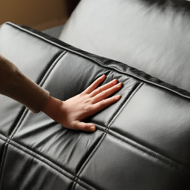 Contemporary genuine leather sectional 4 seater sofa nexus in real life style.