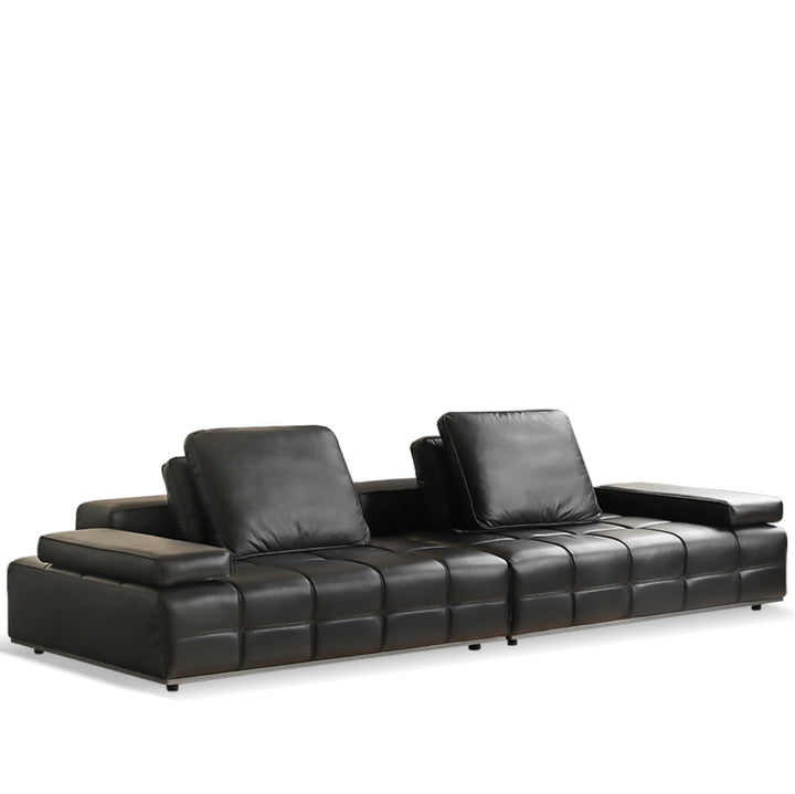 Contemporary genuine leather sectional 5 seater sofa nexus in white background.