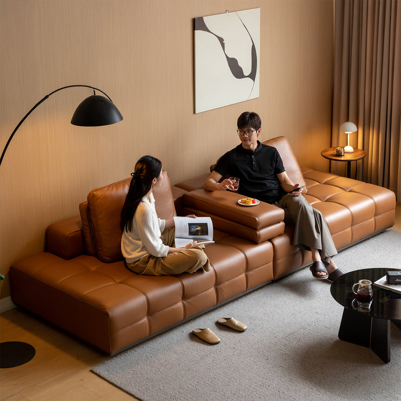 Bauhaus genuine leather sectional 5 seater sofa nexus detail 9.