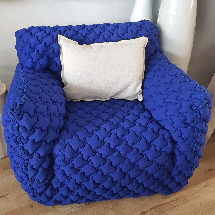 Contemporary mix weave fabric 1 seater sofa nuvola color swatches.
